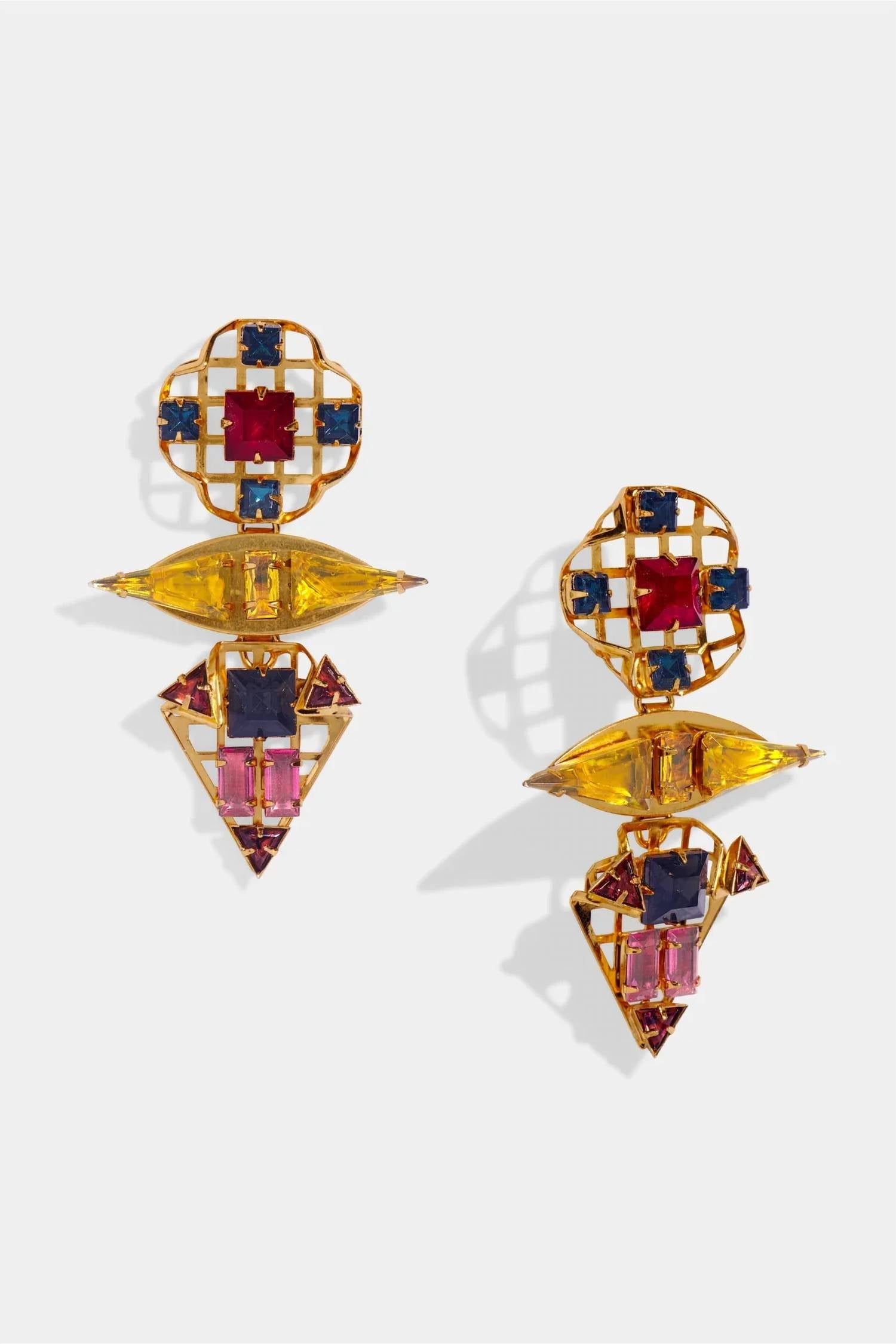 Nicole Romano - Livia Sculptural Colored Stone Earrings