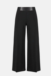 Joseph Ribkoff - Silky Knit Leatherette Wide-leg Pants