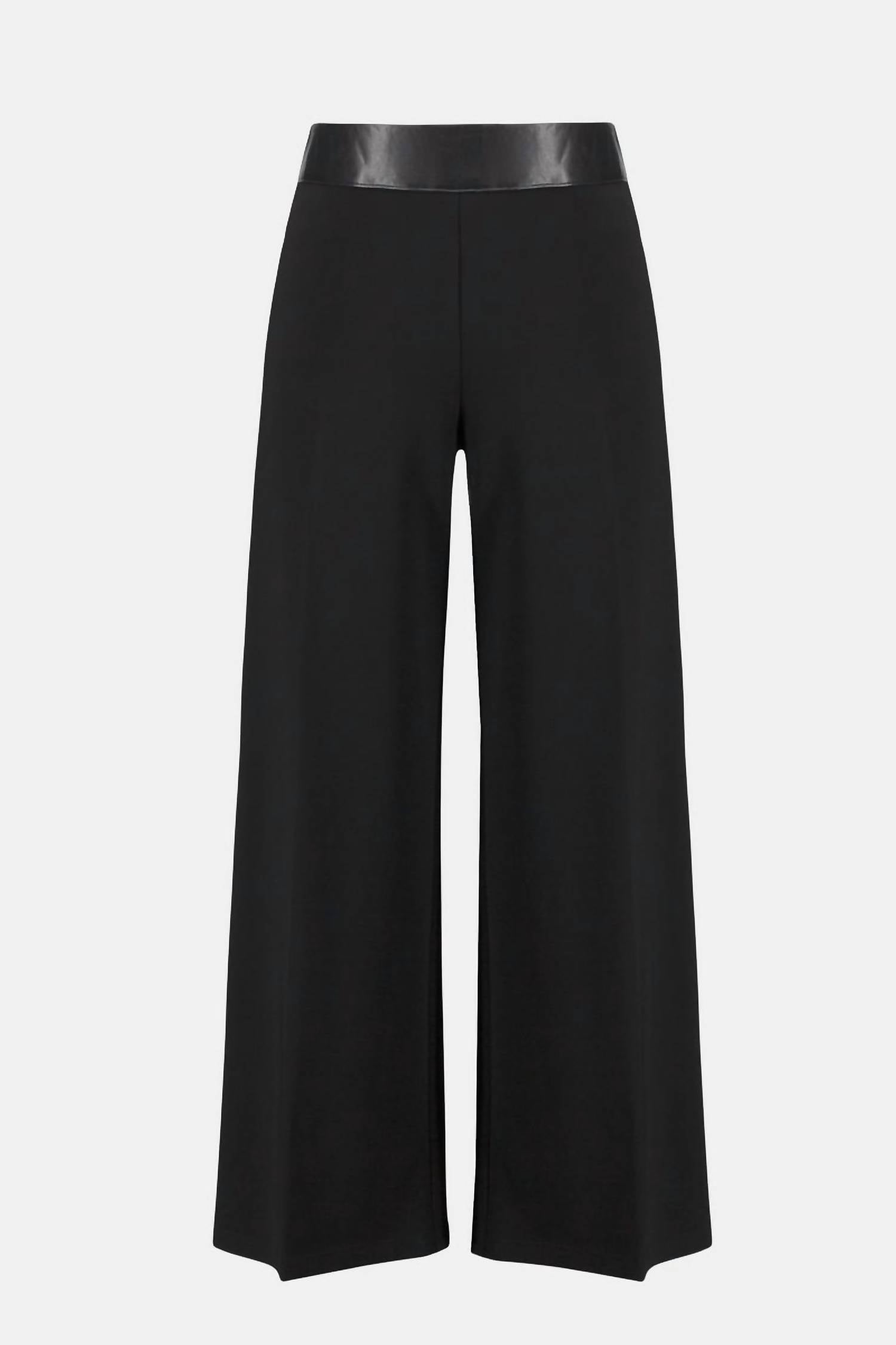 Joseph Ribkoff - Silky Knit Leatherette Wide-leg Pants