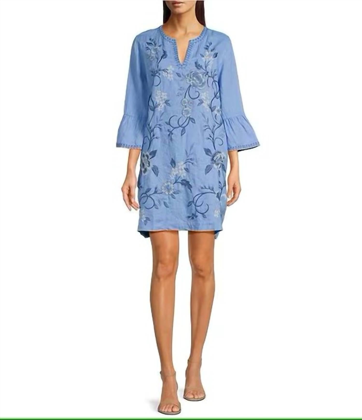 Johnny Was - MADALEINA RUFFLE SLEEVE LINEN DRESS