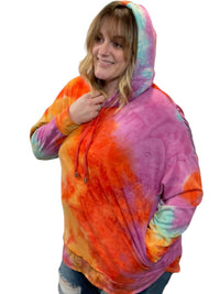 Jodifl - Bright Tie Dye Pullover Hoodie