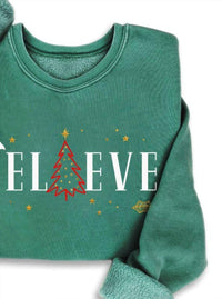 Hrt & Luv - Women's Holiday Believe Glitter Mineral Sweatshirt