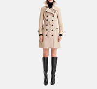 THEO the Label Chloe Double Breasted Trench Coat in sustained grey - women's jacket