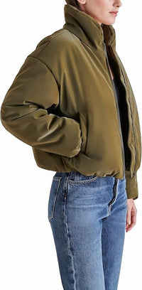 STEVE MADDEN Stratton Zip Jacket in olive - women's jacket - alternate view