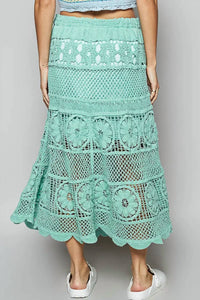 Pol - Lace Tiered Midi Skirt