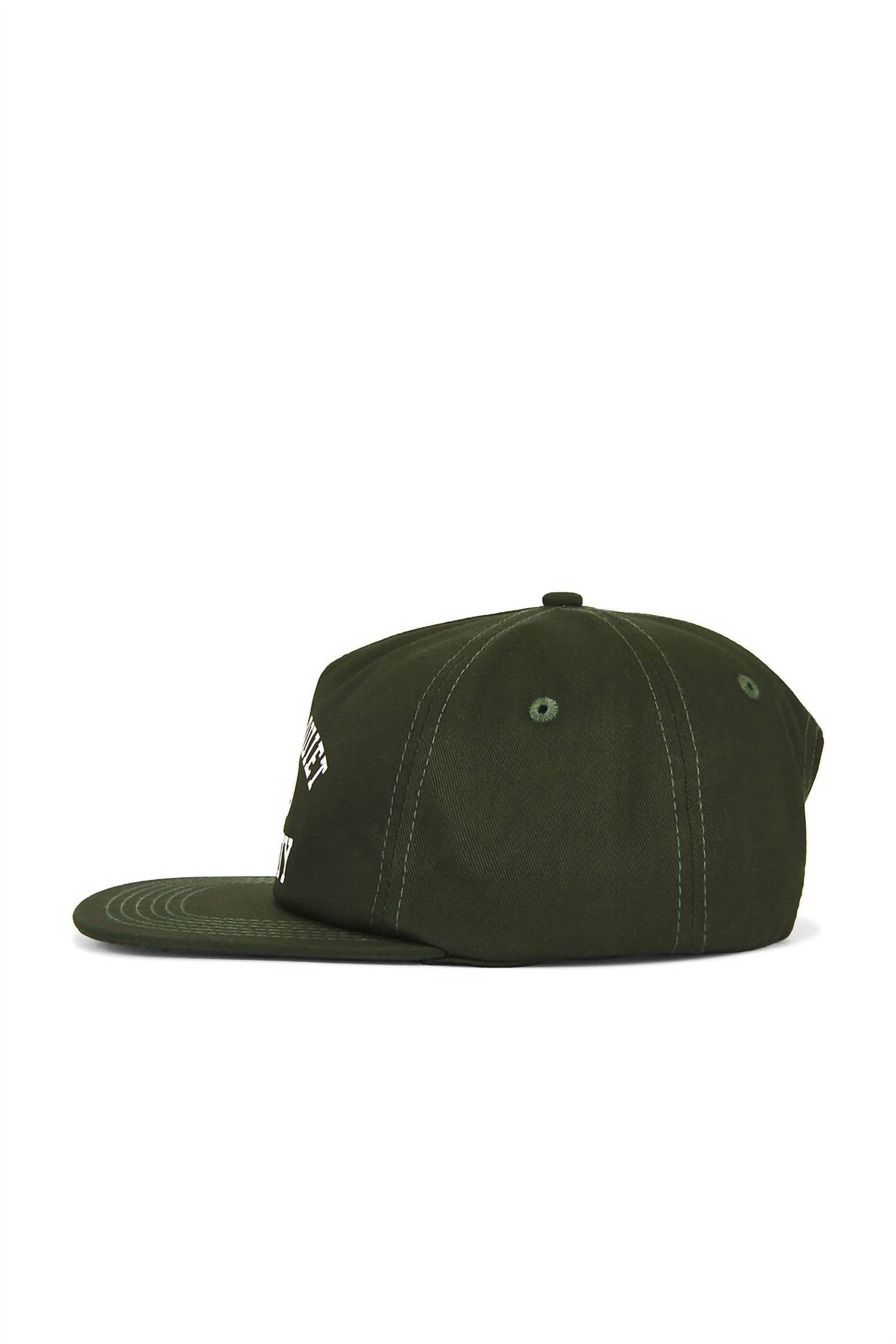 Museum of Peace & Quiet Unisex - Varsity 5-panel Hat in forest green - men's hat - alternate view