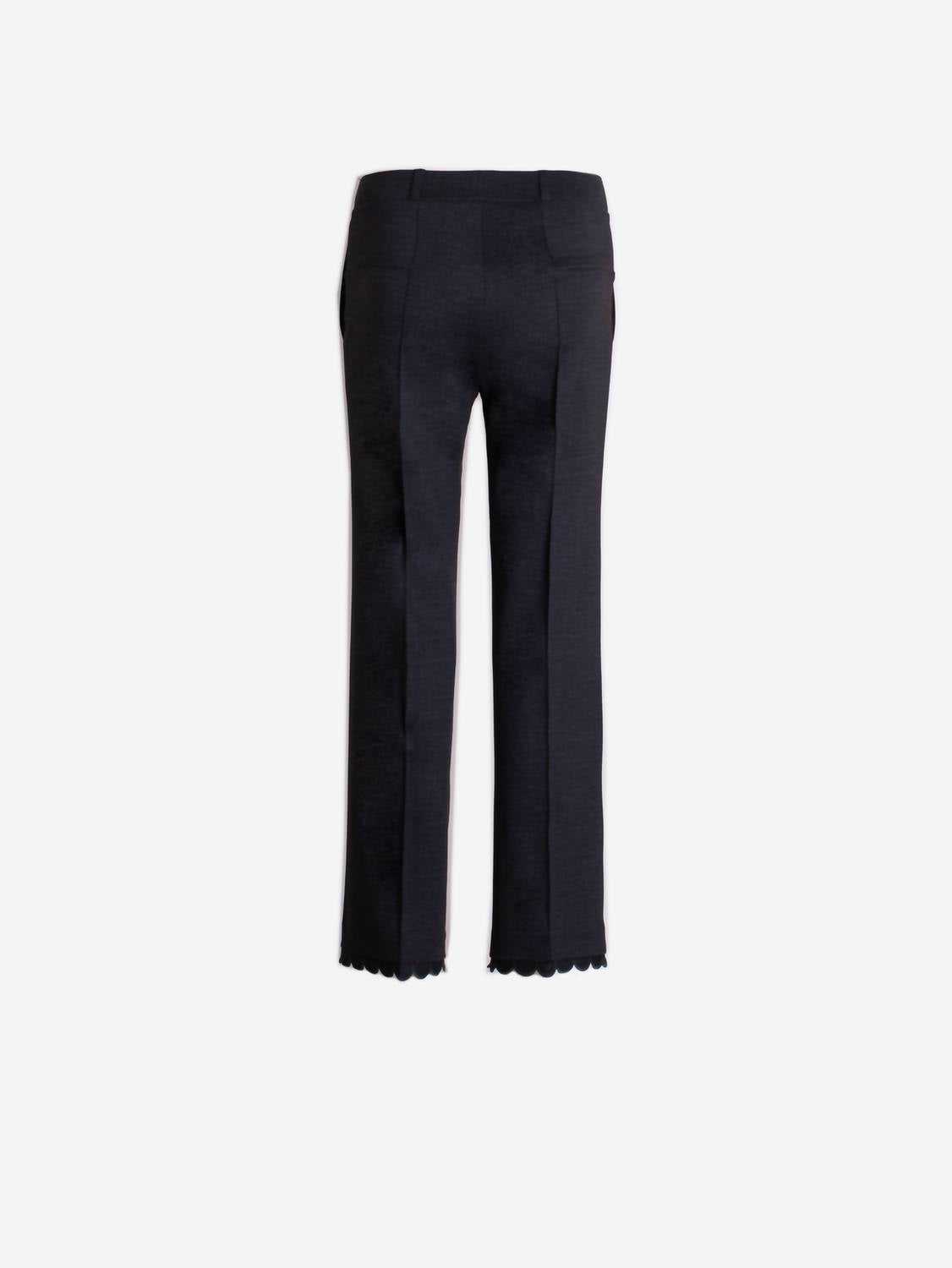 Vilagallo - Pull On Straight Leg Scallop Hem Pant