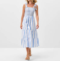 Johnnie-O - Sasha cotton blend sleeveless midi dress