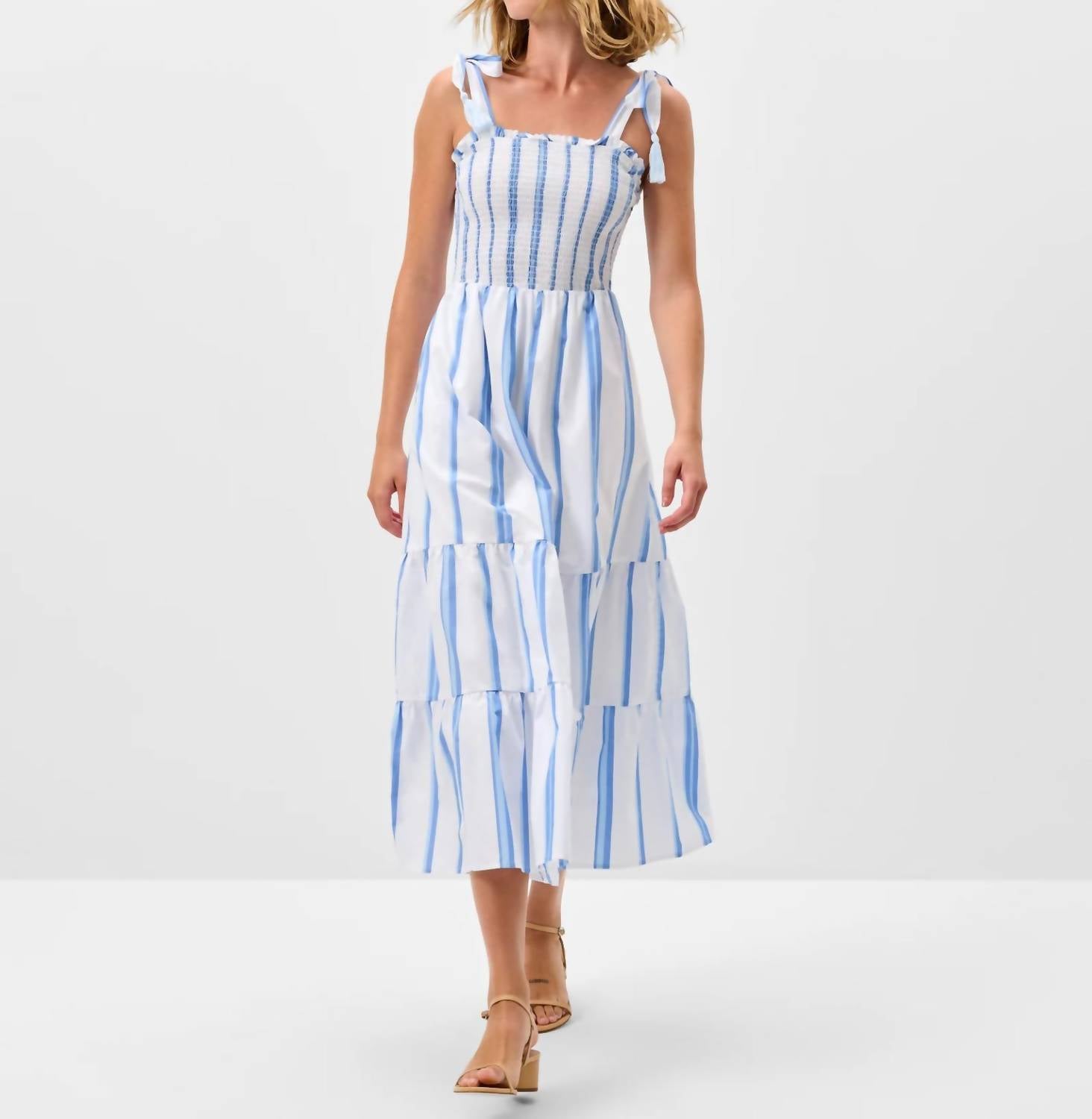 Johnnie-O - Sasha cotton blend sleeveless midi dress