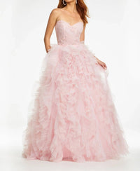 ASHLEYlauren Strapless Tulle Ball Gown in blush - women's dress