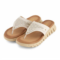 Andrea - Women's Cut-out V-strap Thong Sandal