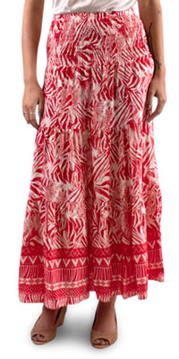 GIGI MODA Tribale Maxi Skirt in red - women's skirt