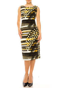Maya Brooke - Abstract Print 3/4 Sleeve Jacket Dress