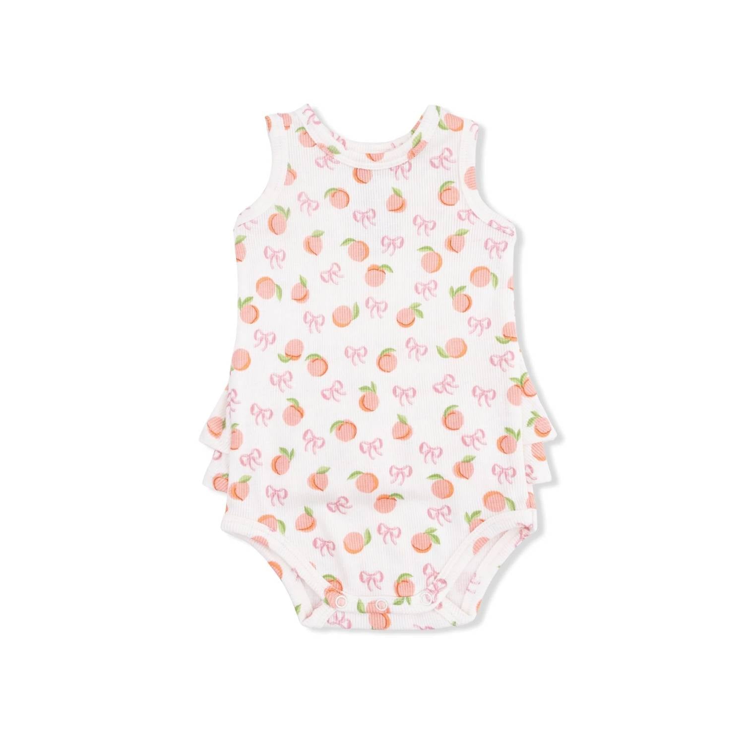 Angel Dear - Kids Little Peaches Ribbed Ruffle Tank Bodysuit