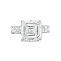 Diana M Jewels - Women's Asscher Lab-Grown Diamond Engagement Ring (20.00 Ct) - Signature