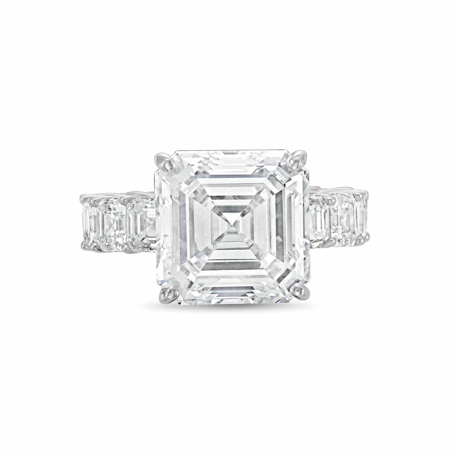Diana M Jewels - Women's Asscher Lab-Grown Diamond Engagement Ring (20.00 Ct) - Signature
