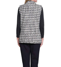 Multiples - Lapel Collar One-button Woven Lined Vest With Fringe