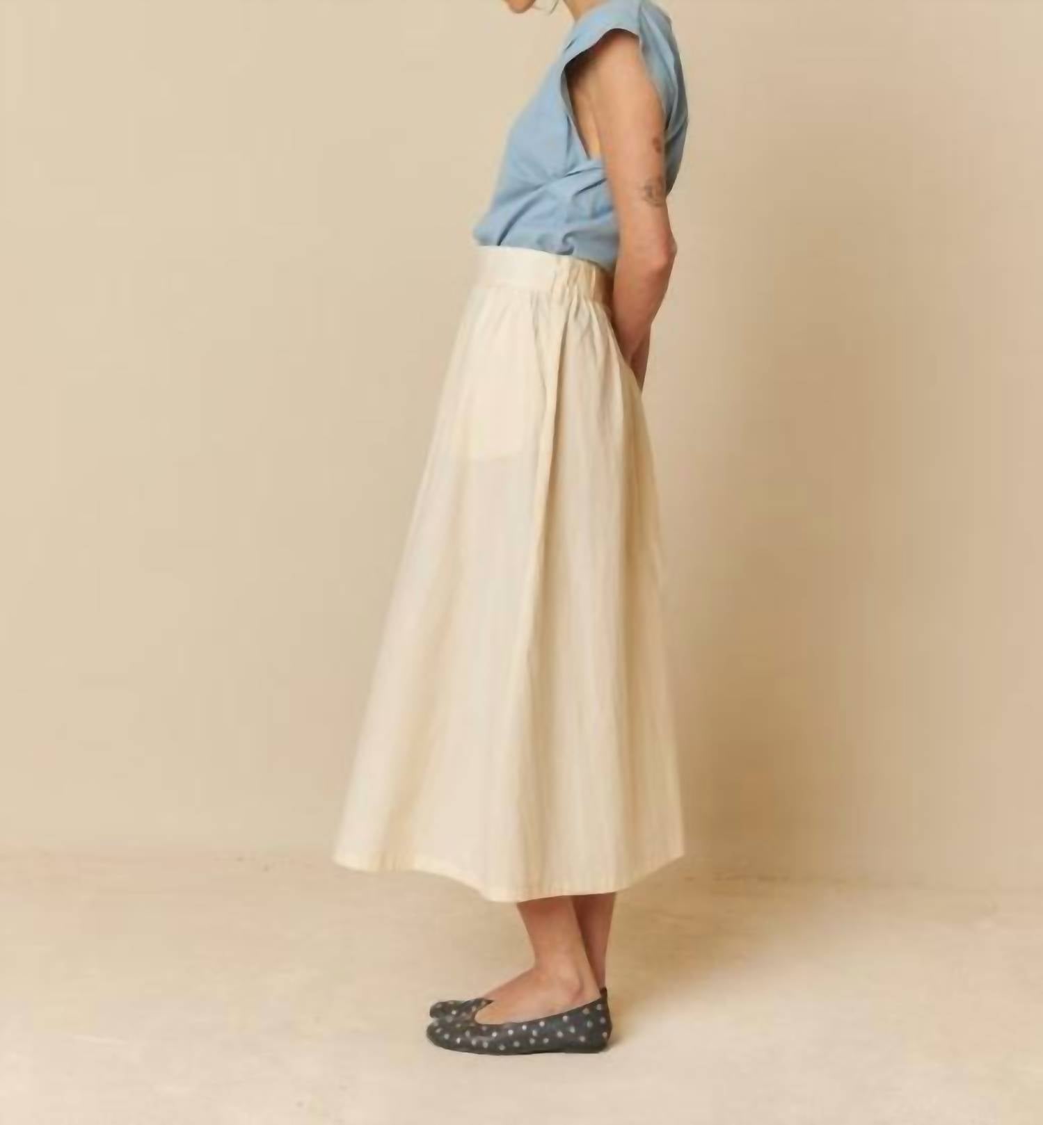 Indi & Cold - Poplin Midi Skirt