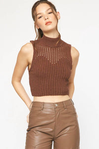 Entro - Chenille Mock Neck Sweater Vest