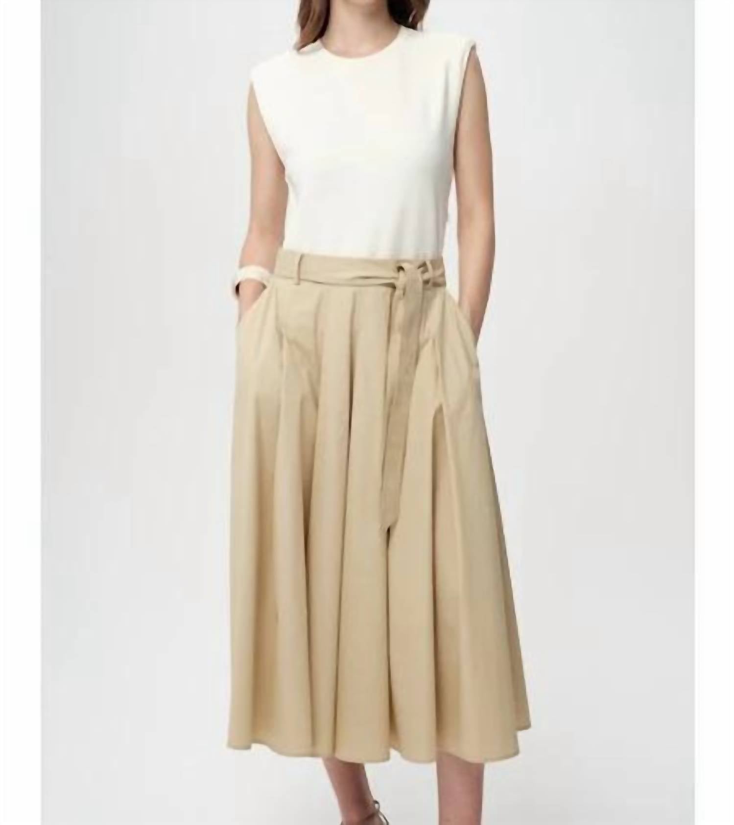 Exquise - Sidney Crew Neck Pocket Belted Midi Dress