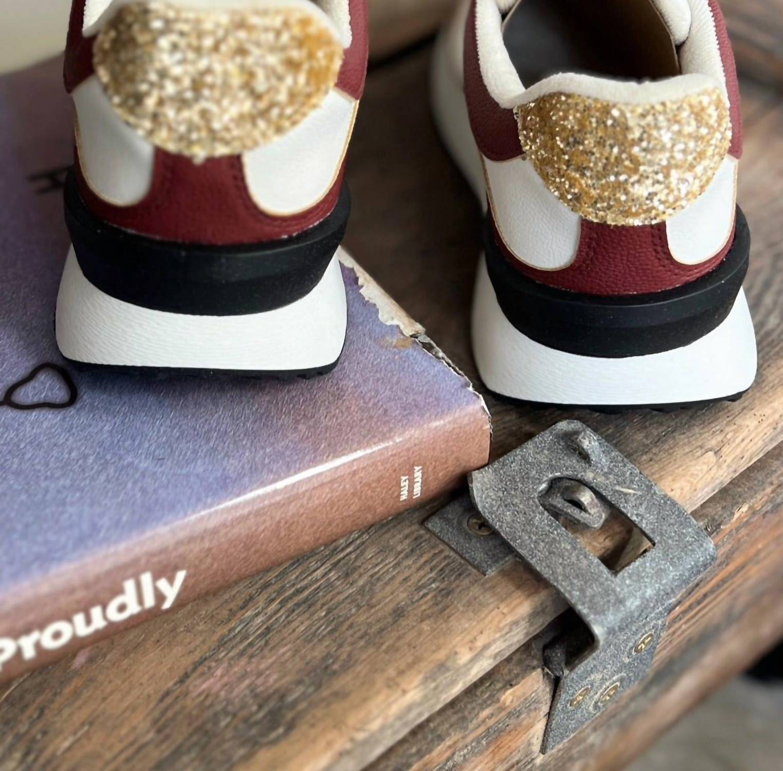 Maker's Women's Nova Glitter Sneakers in burgundy - women's sneaker - view 5