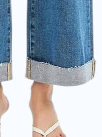 Risen - Low Rise Ankle Cuffed Jeans