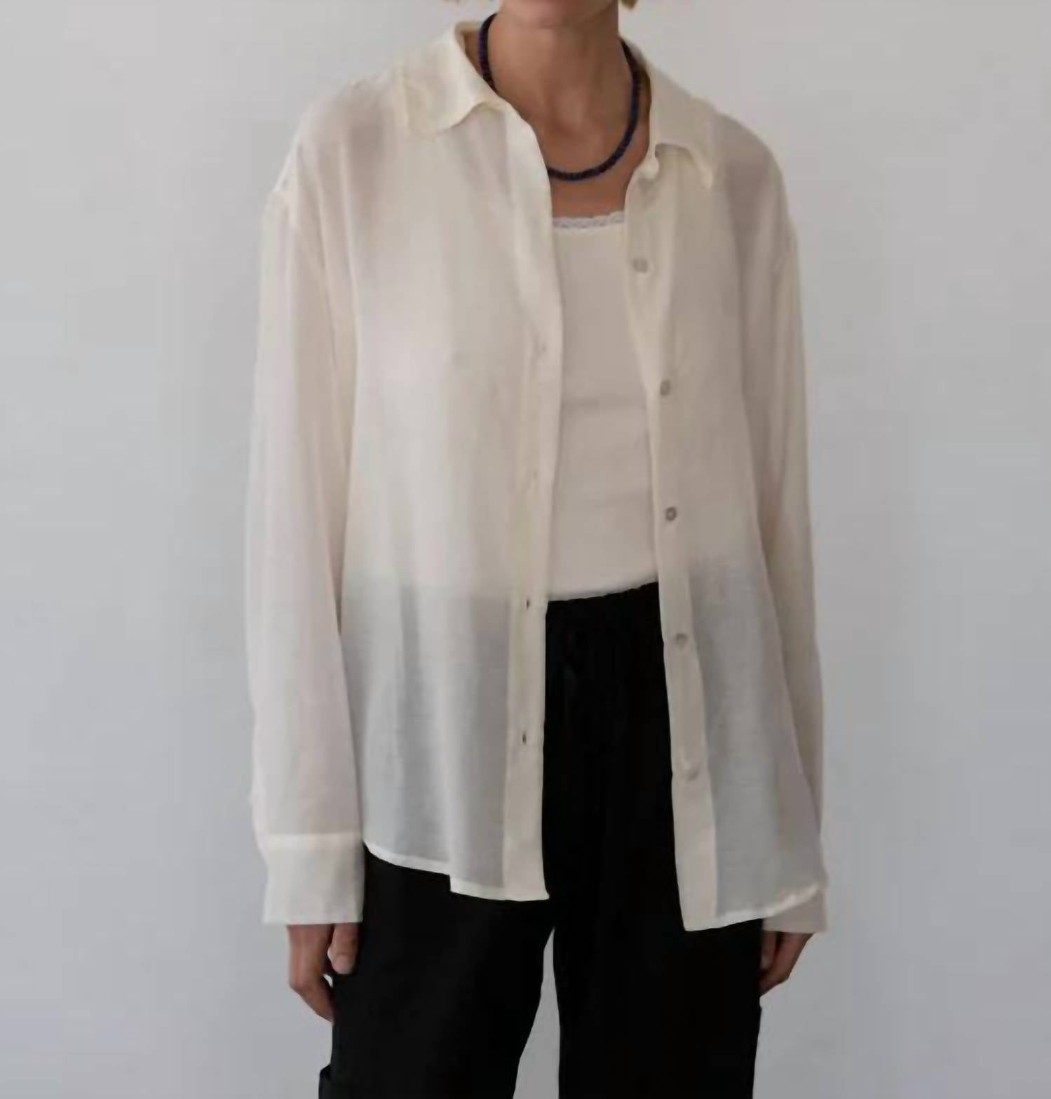 Donni. - Silk Cotton Sheer Shirt