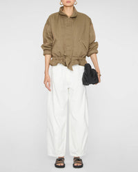 ISABEL MARANT Selane Drawstring Waist Jacket in khaki - women's jacket - view 4