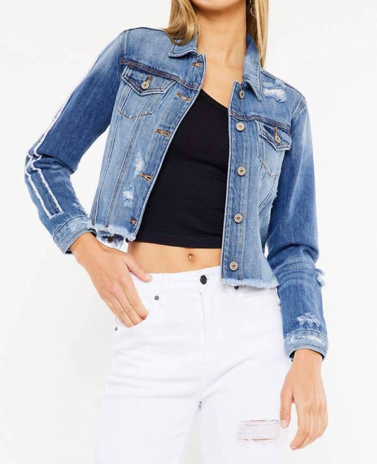 Kancan - Destructed Crop Denim Jacket