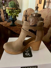 CCOCCI Women's Nubuck Clog With Heel in taupe - women's shoe - view 4