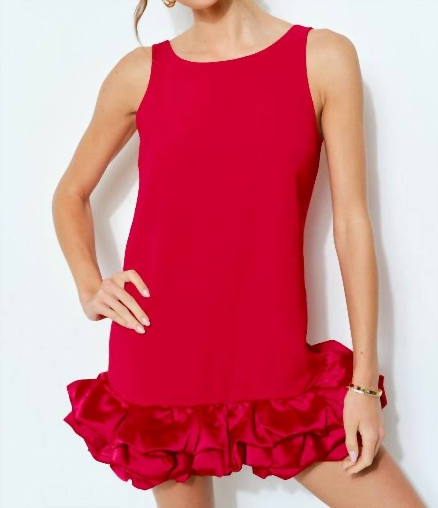 Ina Fashion - Valentina Sleeveless Bubble Hem Scoop Back Mini Dress