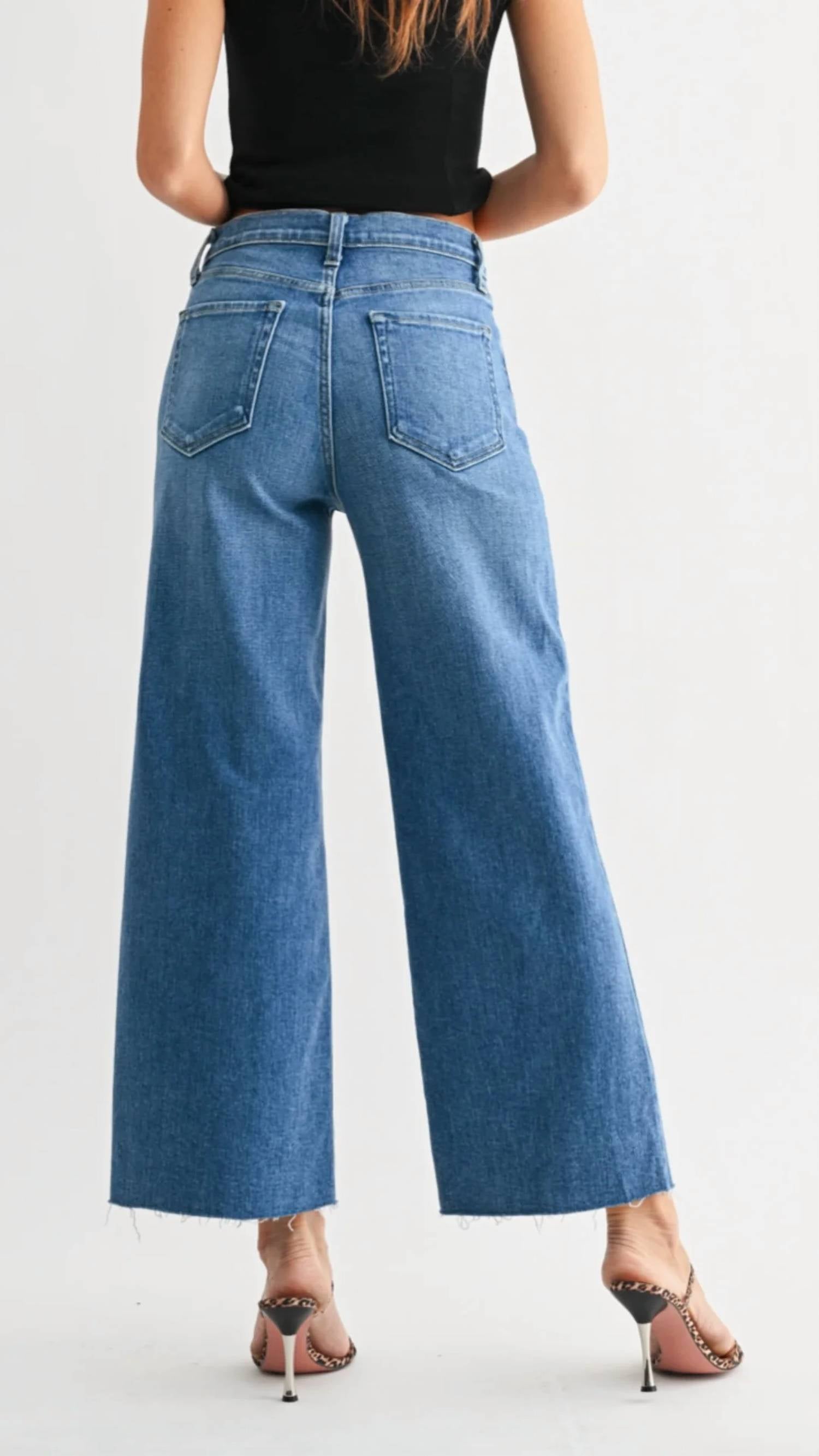 Just Black Denim - High Rise Scissor Cut Wide Leg Jeans