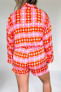 Karlie Retro Floral Short in pink orange - women's shorts - detail view