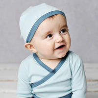 Lemon Loves Layette Boys' Sammy Hat in sterling blue - kids' hat - detail view