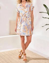 Tribal - Lisa Lined Shirt Dress With Waist Drawcord