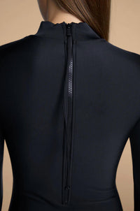 MIKOH Gato Long Sleeve Bodysuit in black - women's shirt - view 5