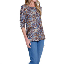 Multiples - 3/4 Sleeve Zip Pocket Top - Plus