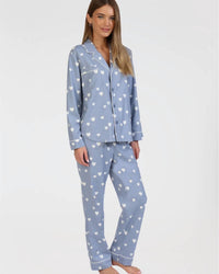 Dylan Scattered Heart Pajama Set in blue - women's intimate - alternate view