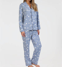 Dylan Scattered Heart Pajama Set in blue - women's intimate - detail view