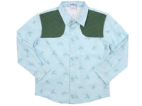 Blue Quail Clothing Co. Boys' Huntsman Green Sleeve Shirt in blue - kids' shirt