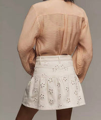 Saylor - PIPPI DAISY EYELET DENIM MINI SKIRT