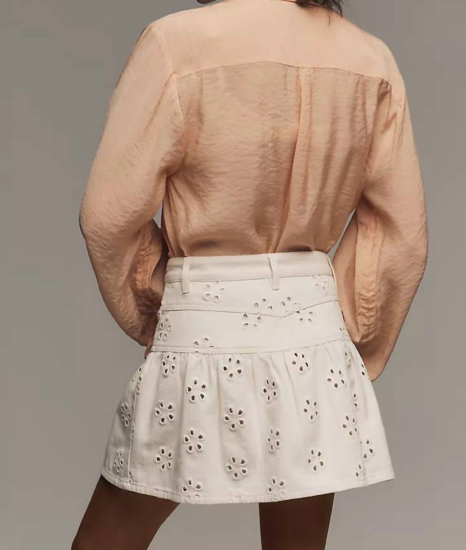 Saylor - PIPPI DAISY EYELET DENIM MINI SKIRT
