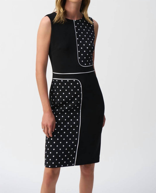 Joseph Ribkoff - Silky Knit Dot Print Sleeveless Sheath Dress