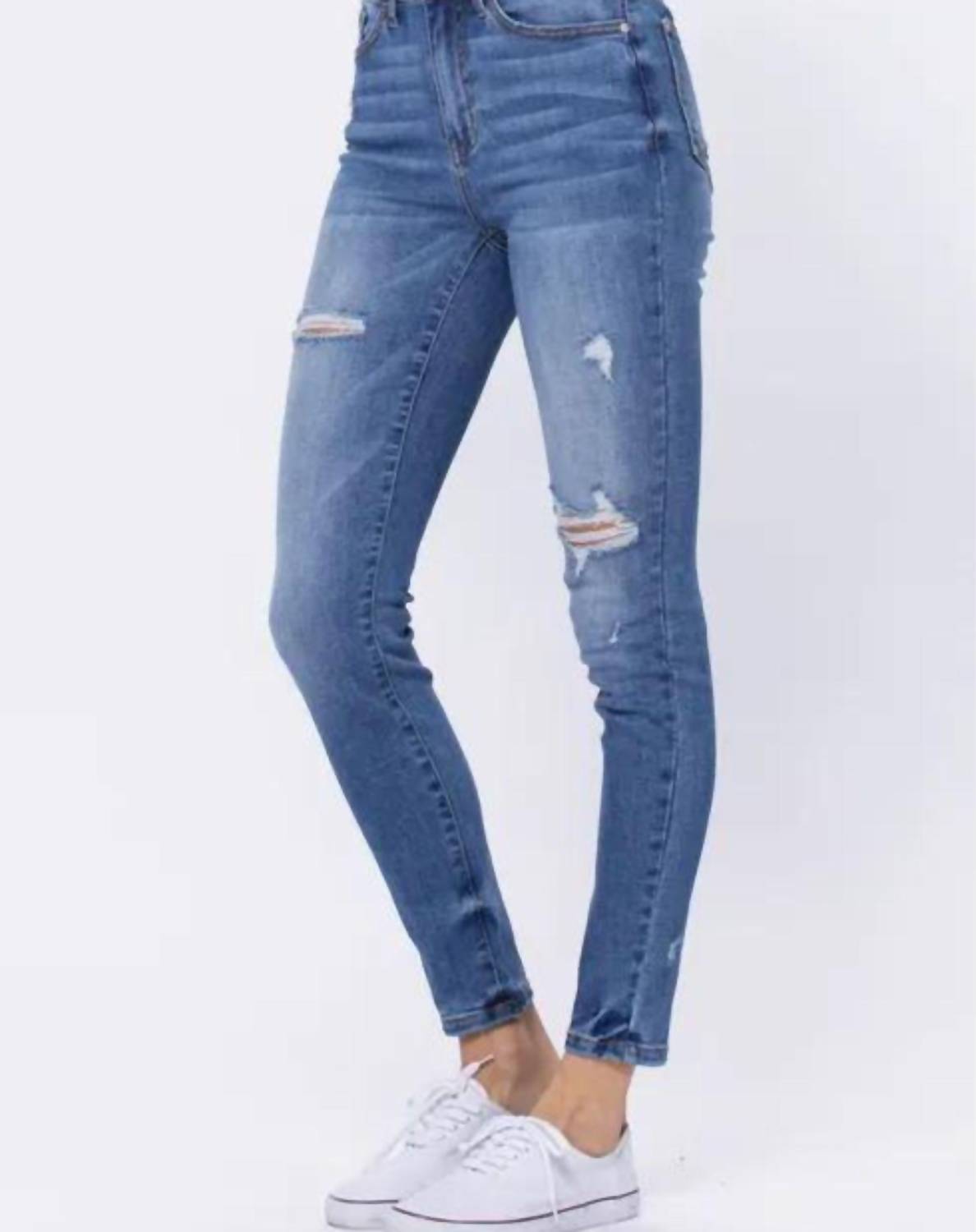 Judy Blue - RAINBOW EMBROIDERY POCKET SKINNY JEAN - PLUS