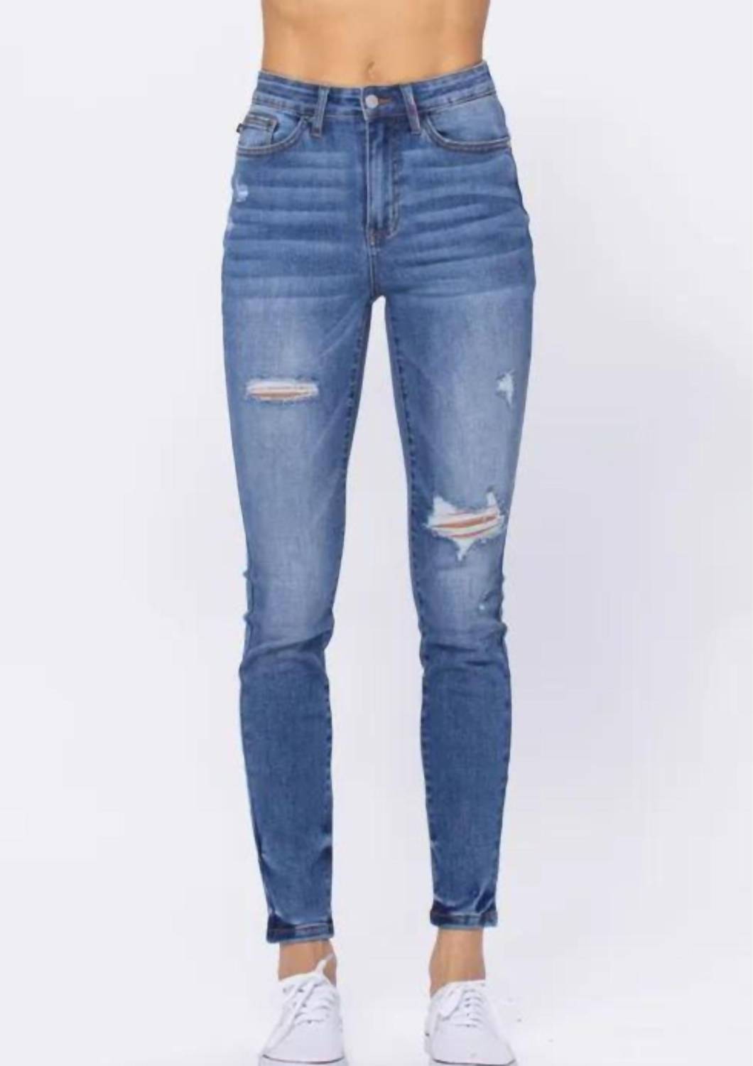 Judy Blue - RAINBOW EMBROIDERY POCKET SKINNY JEAN