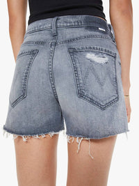 Mother Skipper Short N Long Fray Denim Shorts in let s ride - women's shorts - alternate view