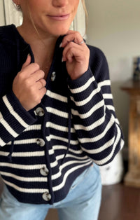 Central Park West - Maple Striped Dickey Sweater Jacket