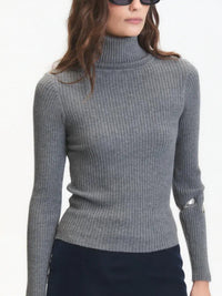 Deluc - Soft Ribbed Turtleneck Top