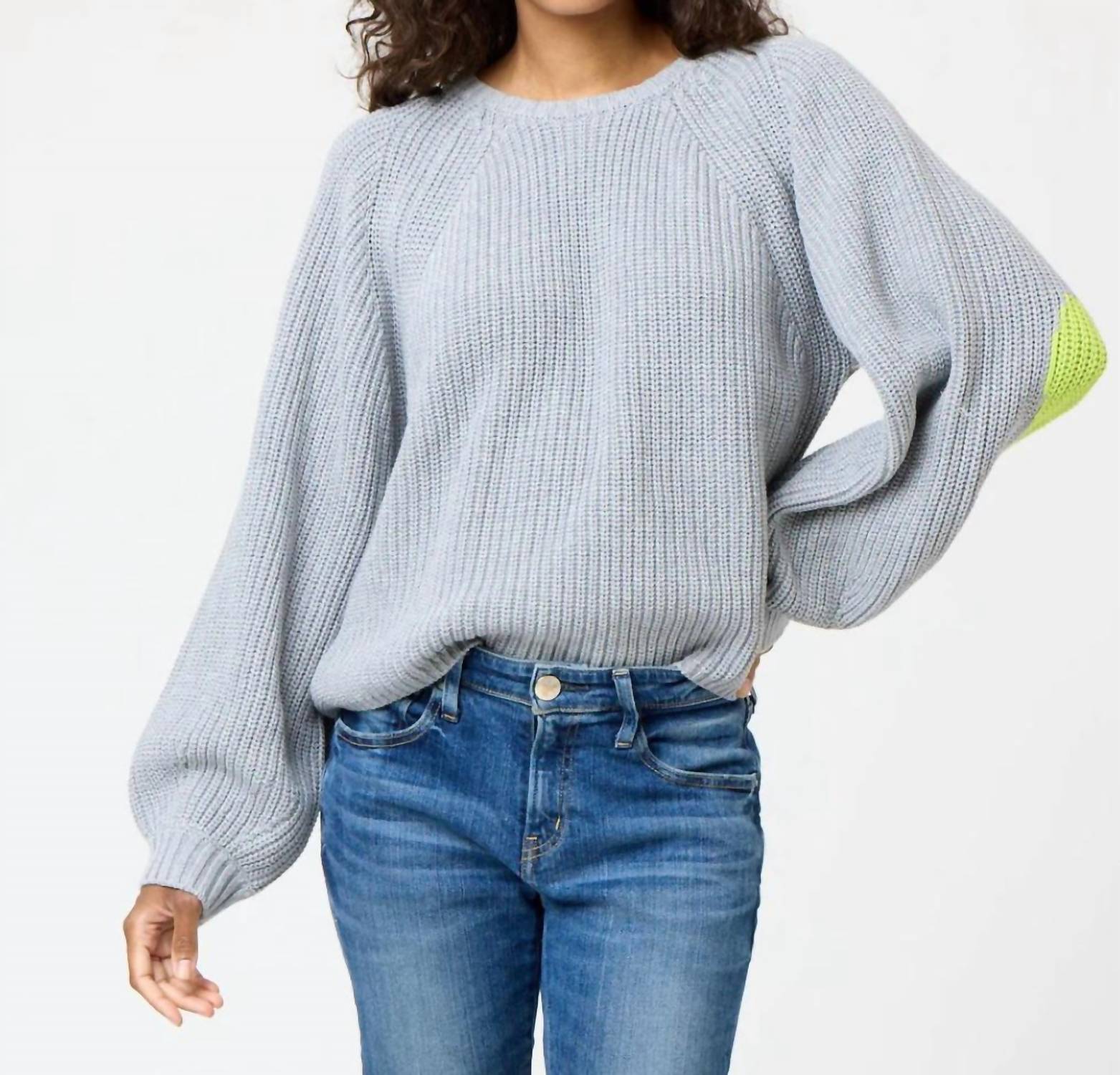 KERRI ROSENTHAL Women's Ricki Imperfect Heart Sweater in dark heather gray - women's sweater