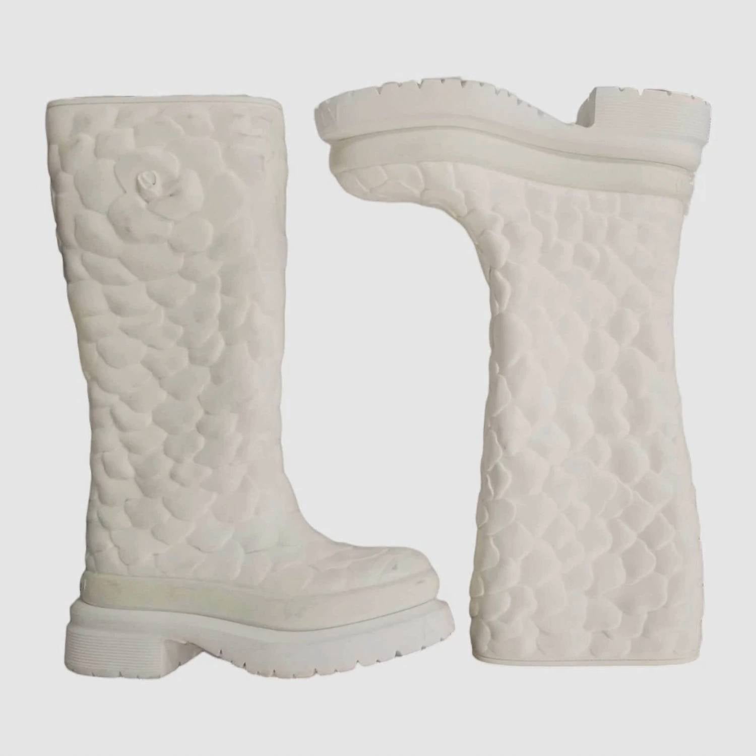 Valentino Garavani - Women's Rubber Rose Edition Atelier Knee Hi Boots